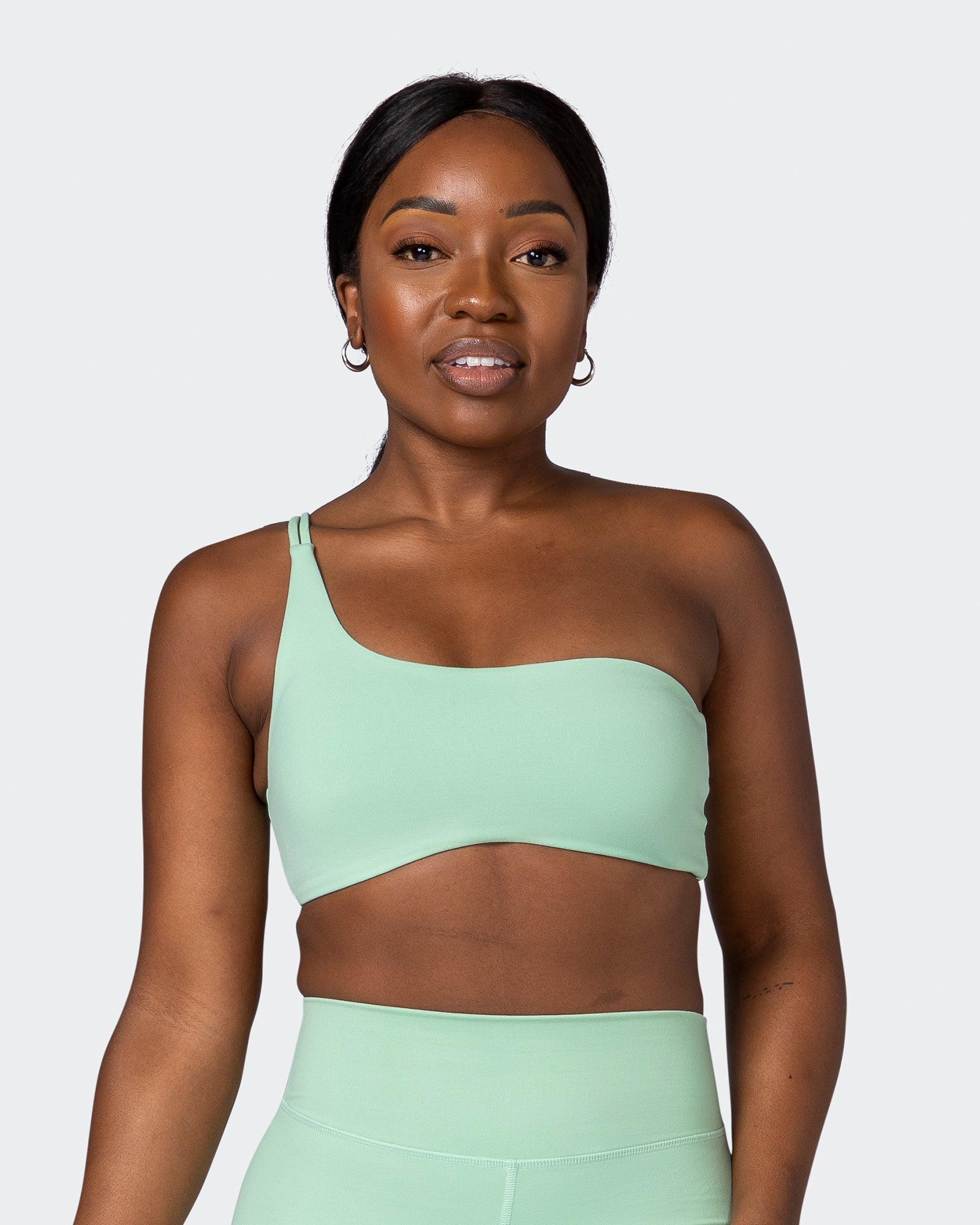 Movement One Shoulder Bralette - Pastel Green