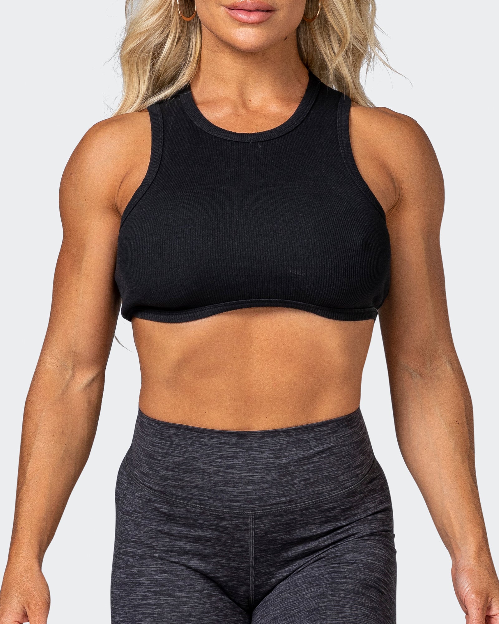 HBxMN Bliss Rib Cropped Tank - Black