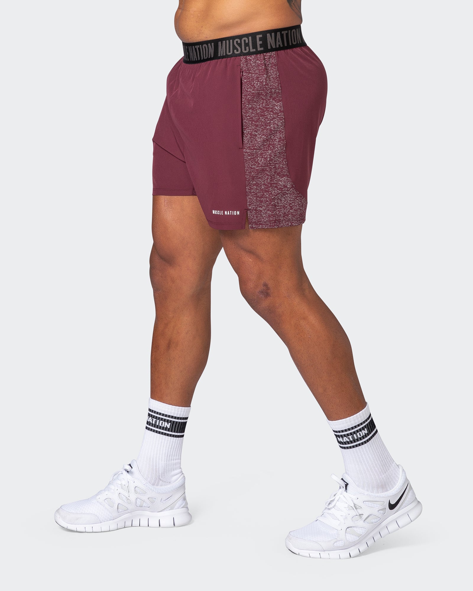 Reflective Training Shorts - Wine