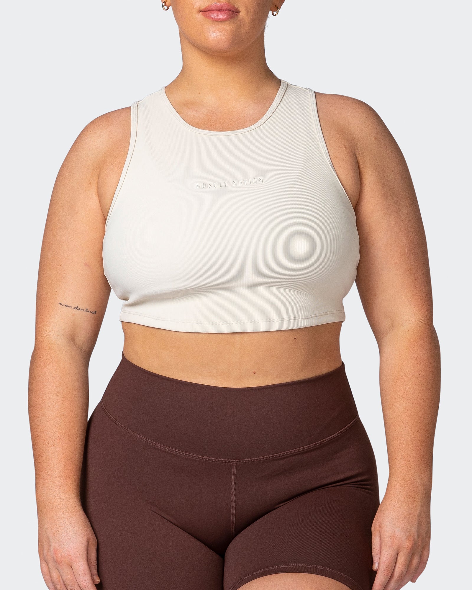 Off Duty Rib Cropped Tank - Cream