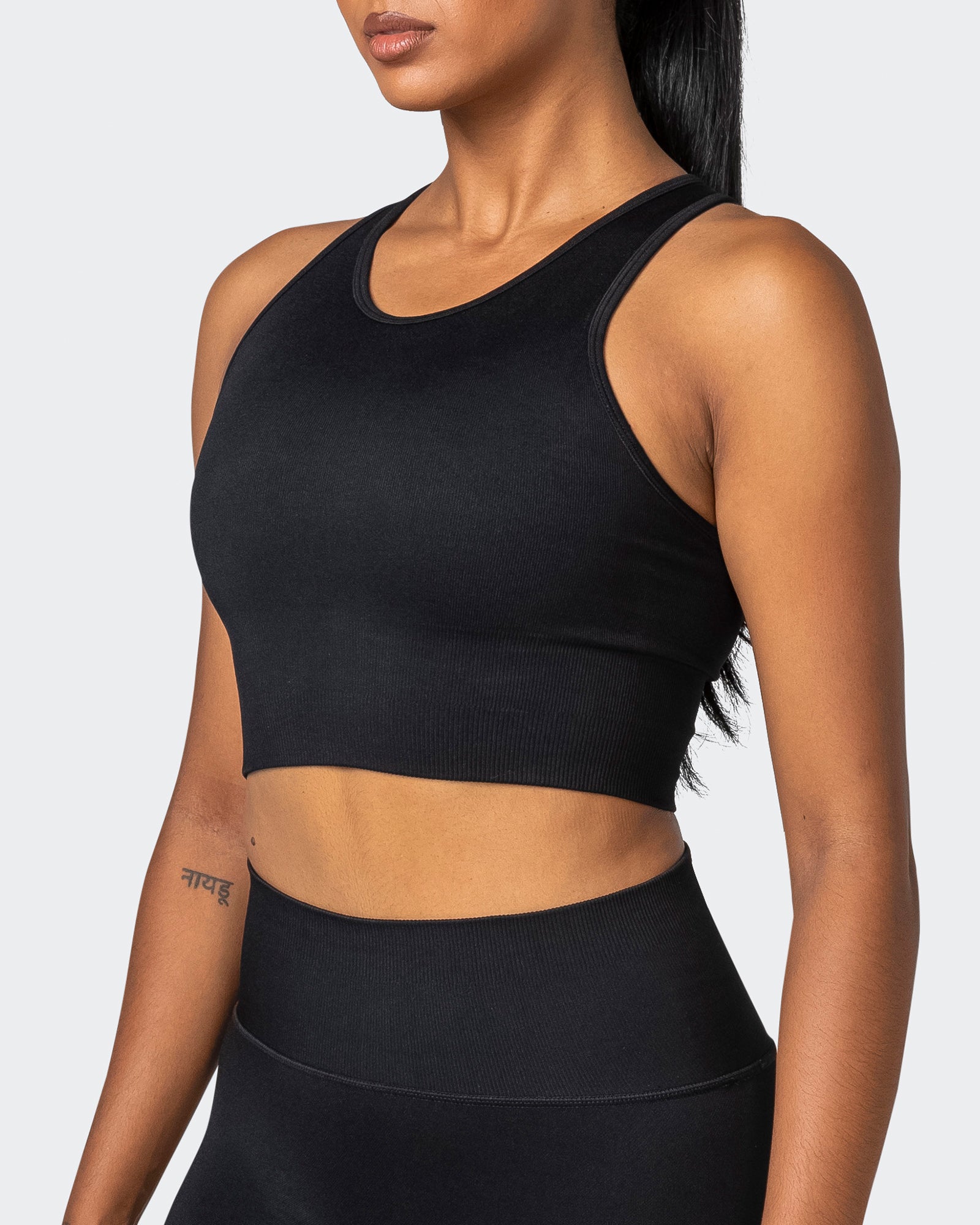 Longline Seamless Bra - Black