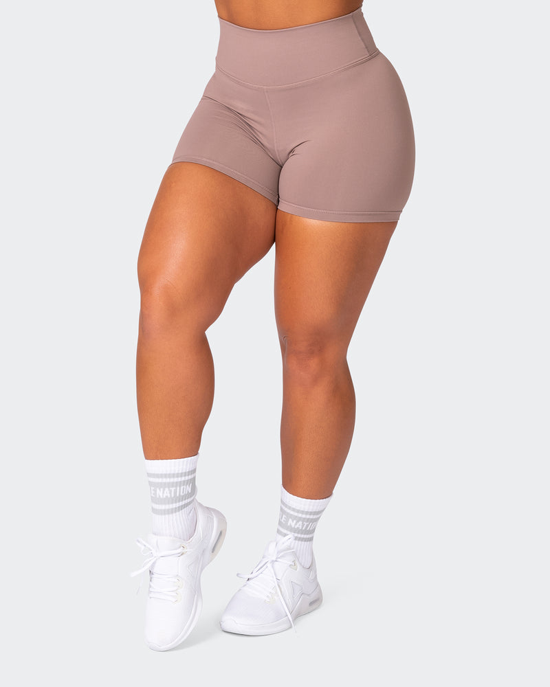 Signature Scrunch Tie Up Shorts - Ash Grey - Muscle Nation