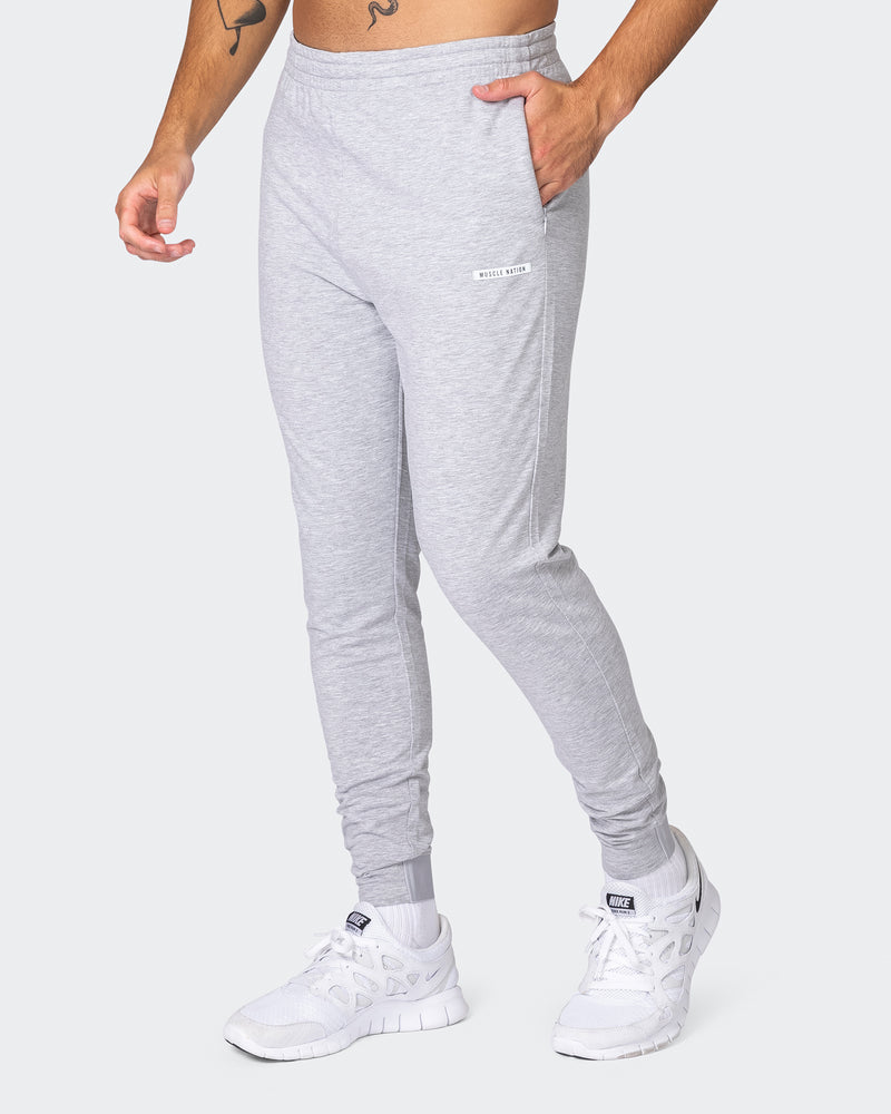 AE, Statement Ribbed Joggers- Melange Grey, Gym Jogger Men