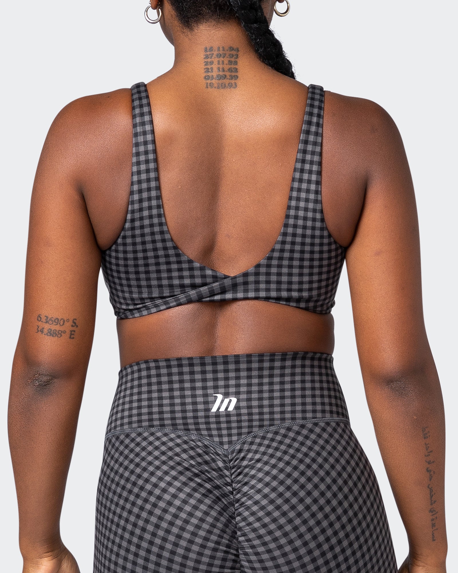 Demi Bralette - Monochrome Check Print