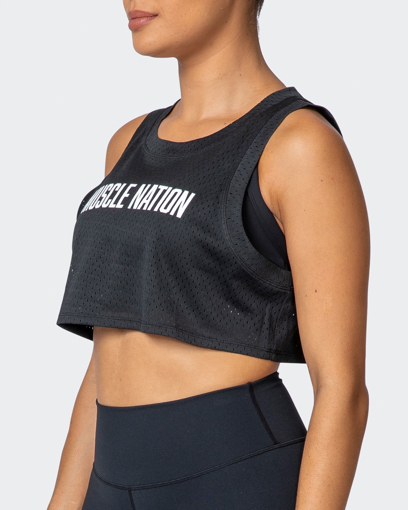 Agile Ultra Cropped Tank - Black