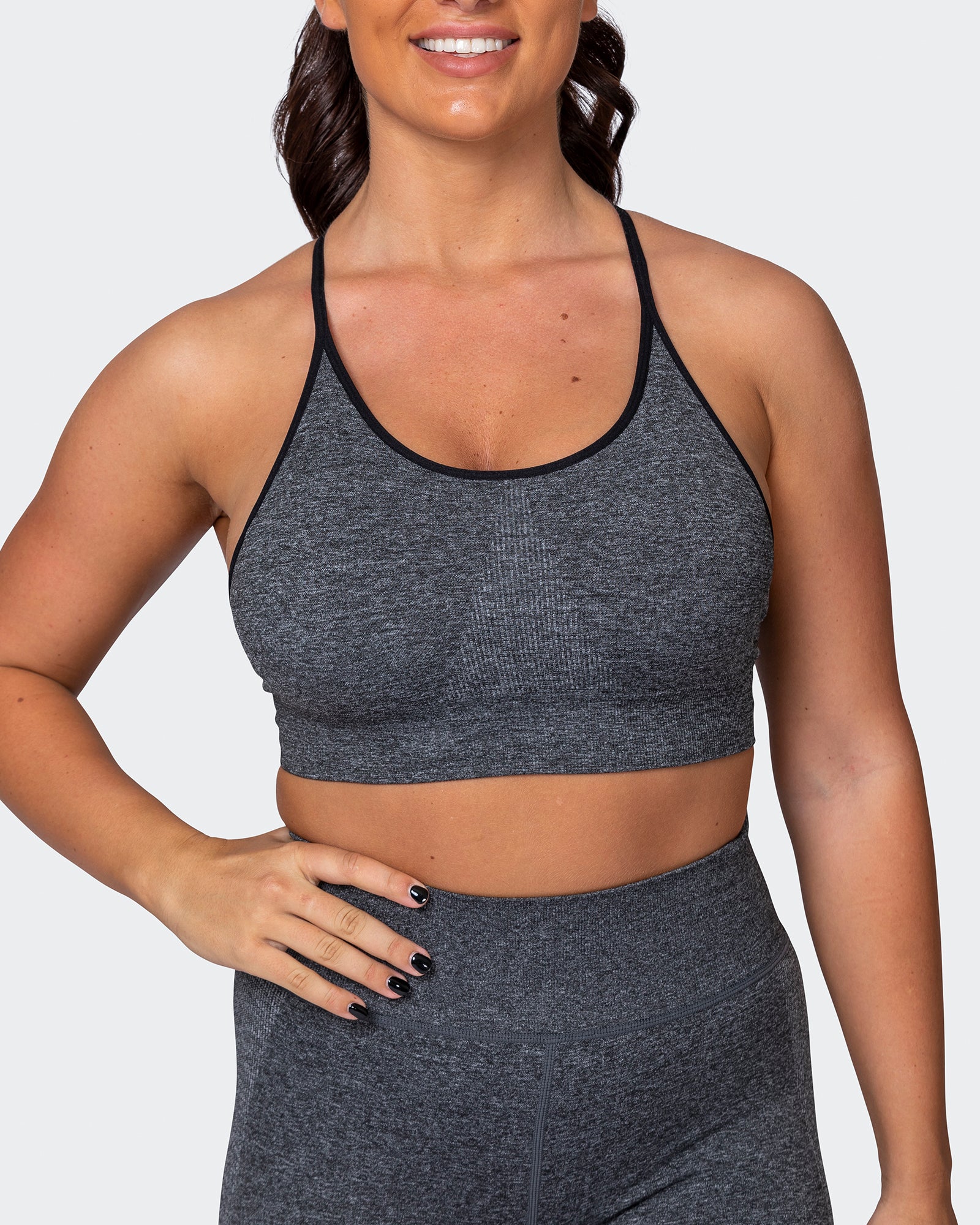 All Day Strap Seamless Bra - Charcoal Marl