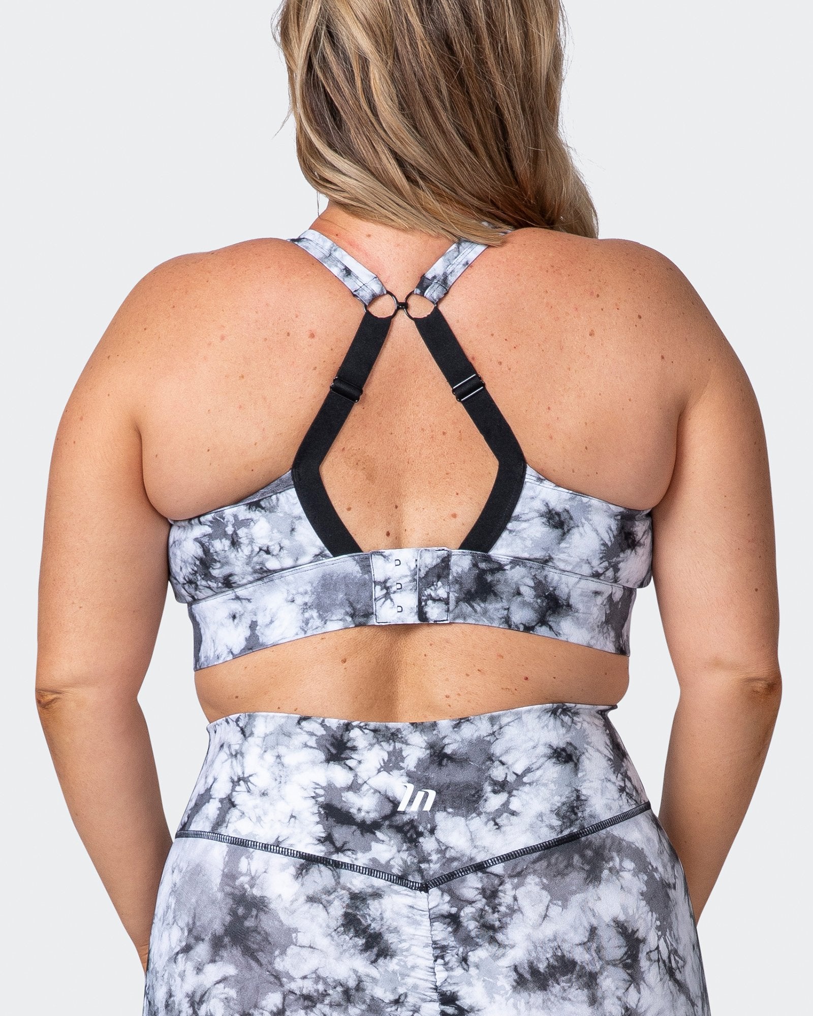 Brace Yourself Bra - Grey Black Tie Dye Print