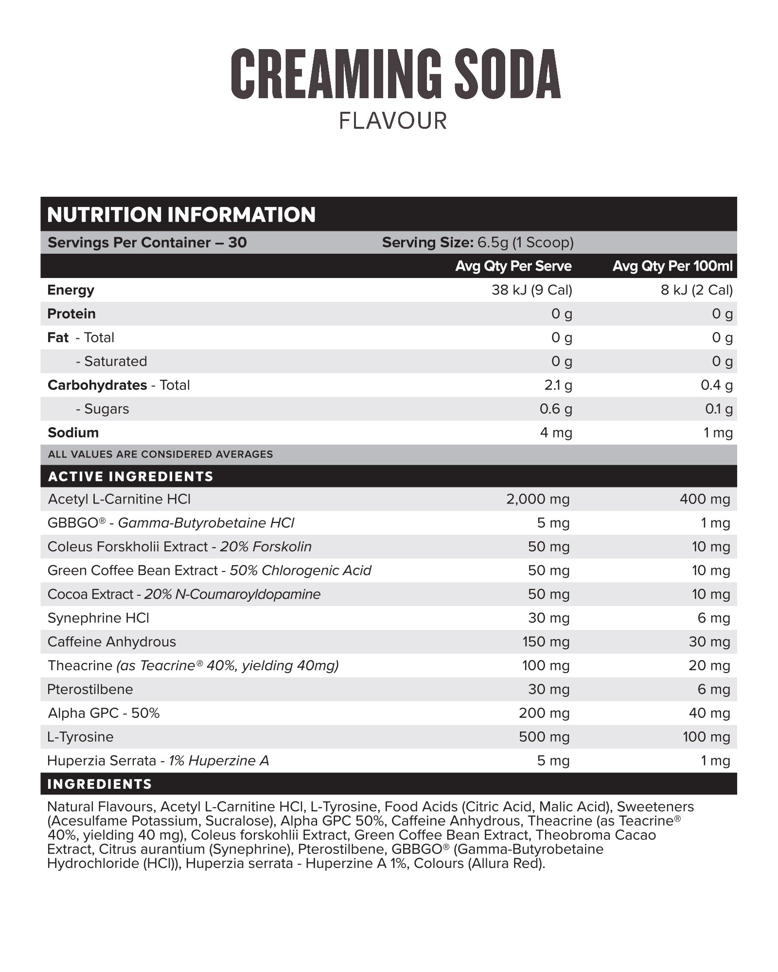 DESTINY Pre Workout Burn - Creaming Soda - 30 serves