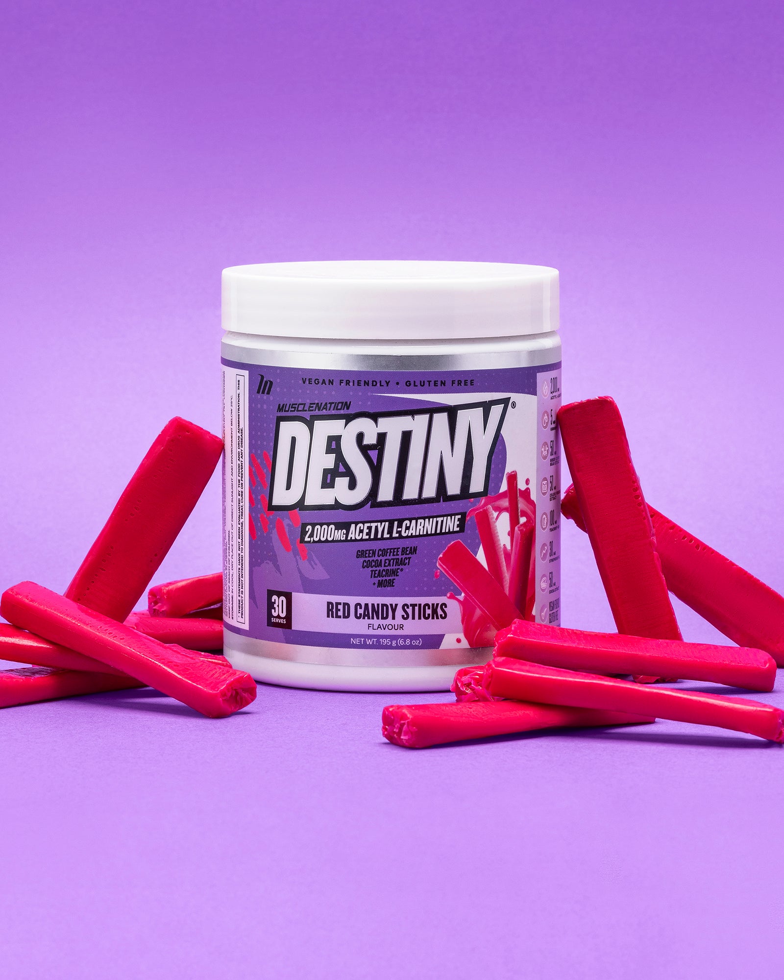 DESTINY Pre Workout Burn - Red Candy Sticks - 30 serves