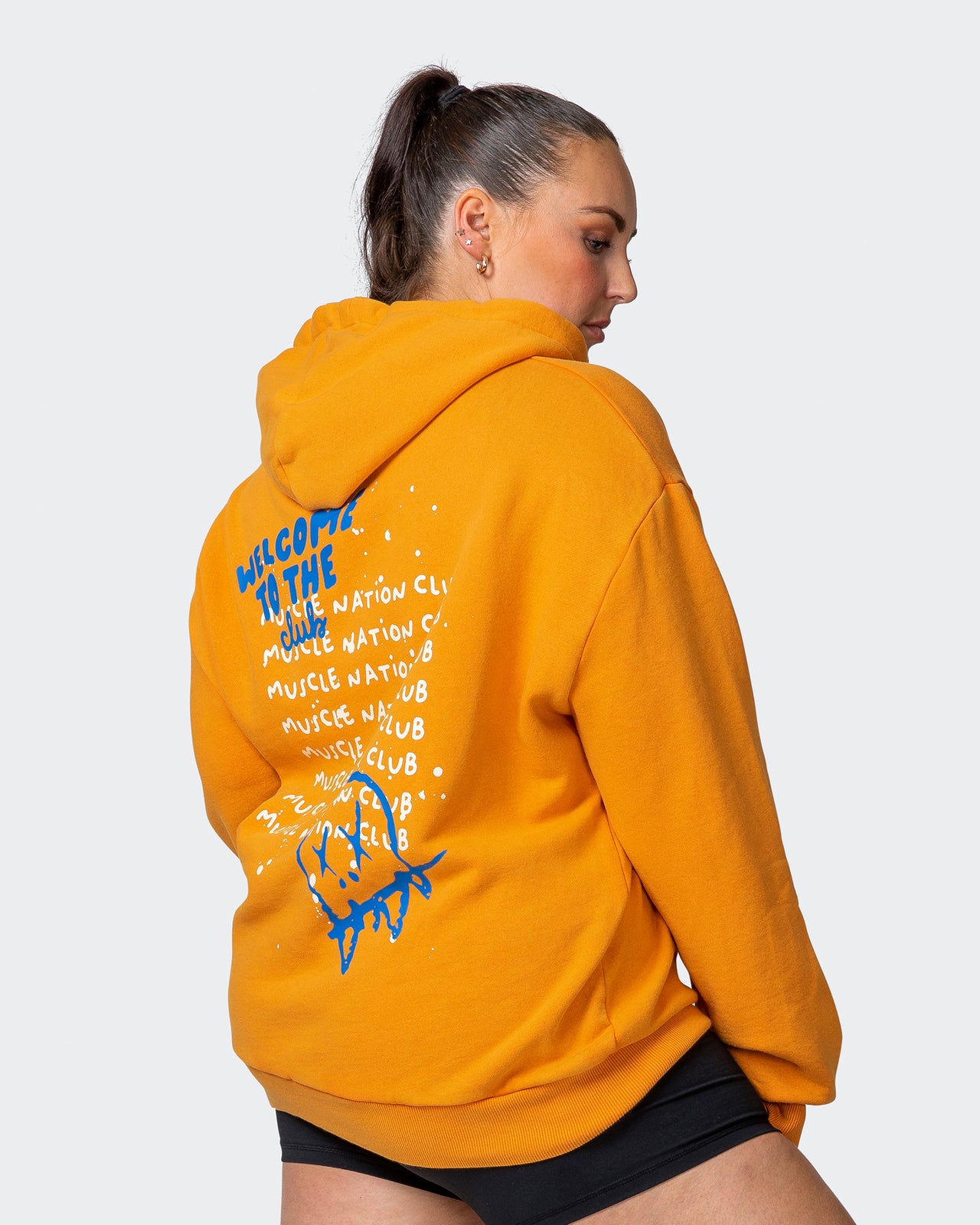 Womens MN Squad Oversized Vintage Hoodie - Washed Fireball