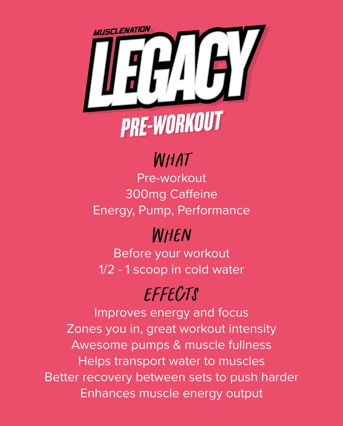 LEGACY Pre Workout Energy - Sour Watermelon - 30 serves