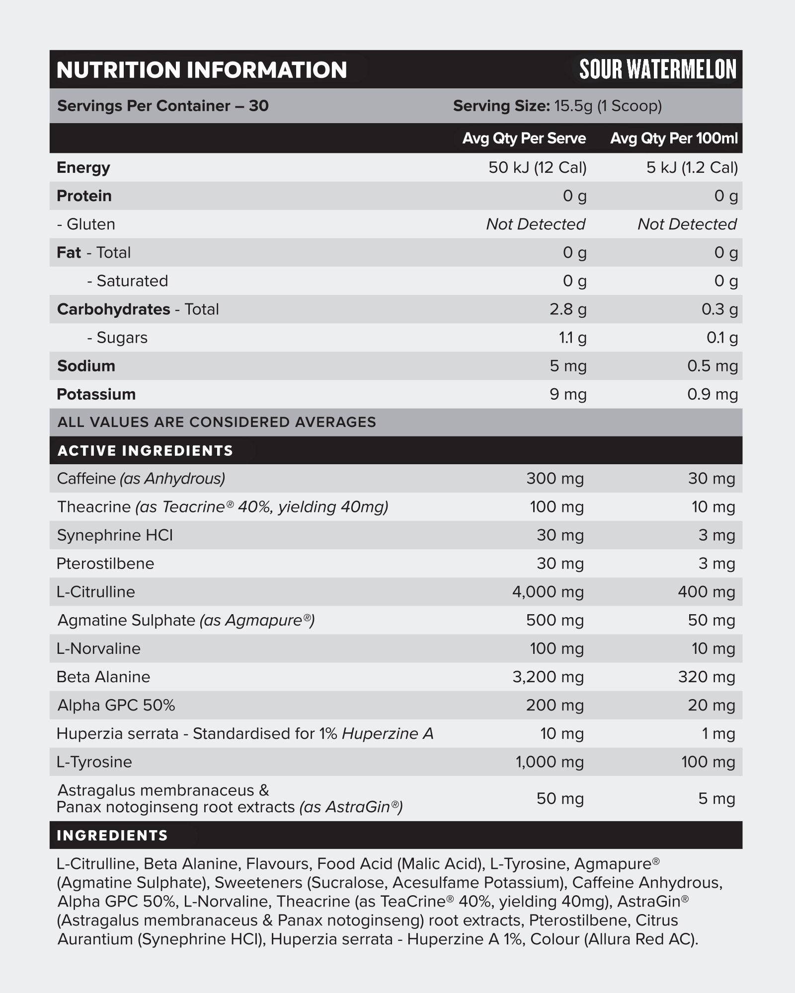 LEGACY Pre Workout Energy - Sour Watermelon - 30 serves