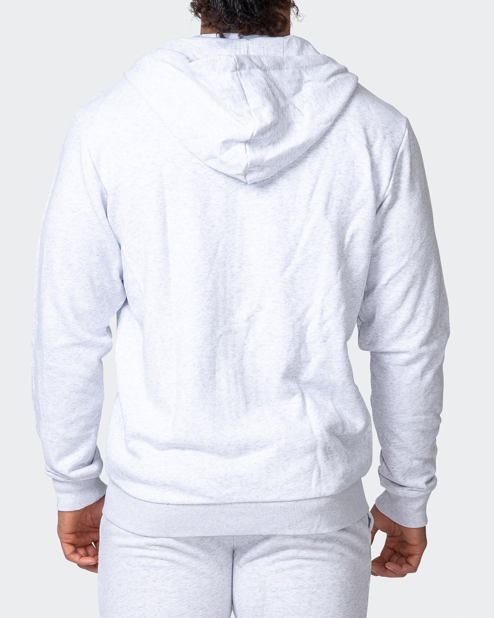 Zip Up Hoodie - White Marl