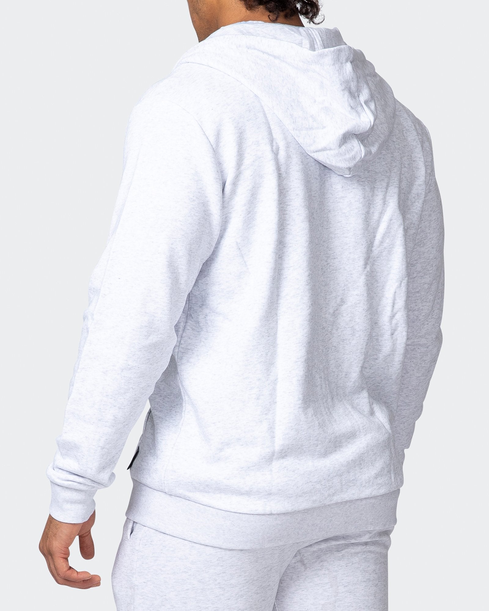 Zip Up Hoodie - White Marl