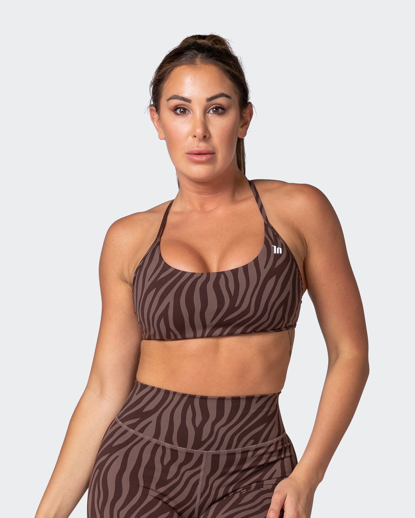 Essence Bralette - Coffee Zebra Print