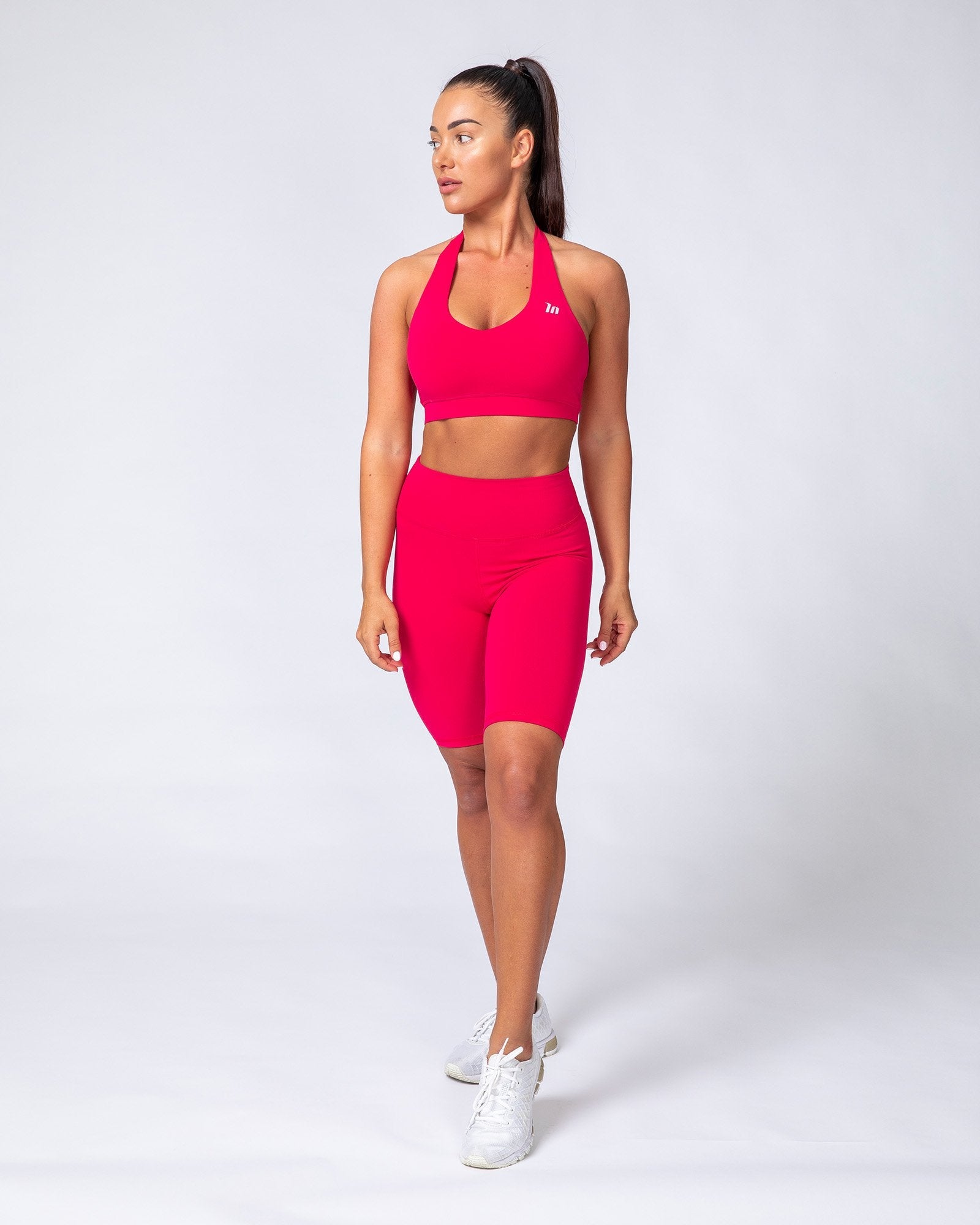 Signature Referee Length High Waist Scrunch - Hot Pink