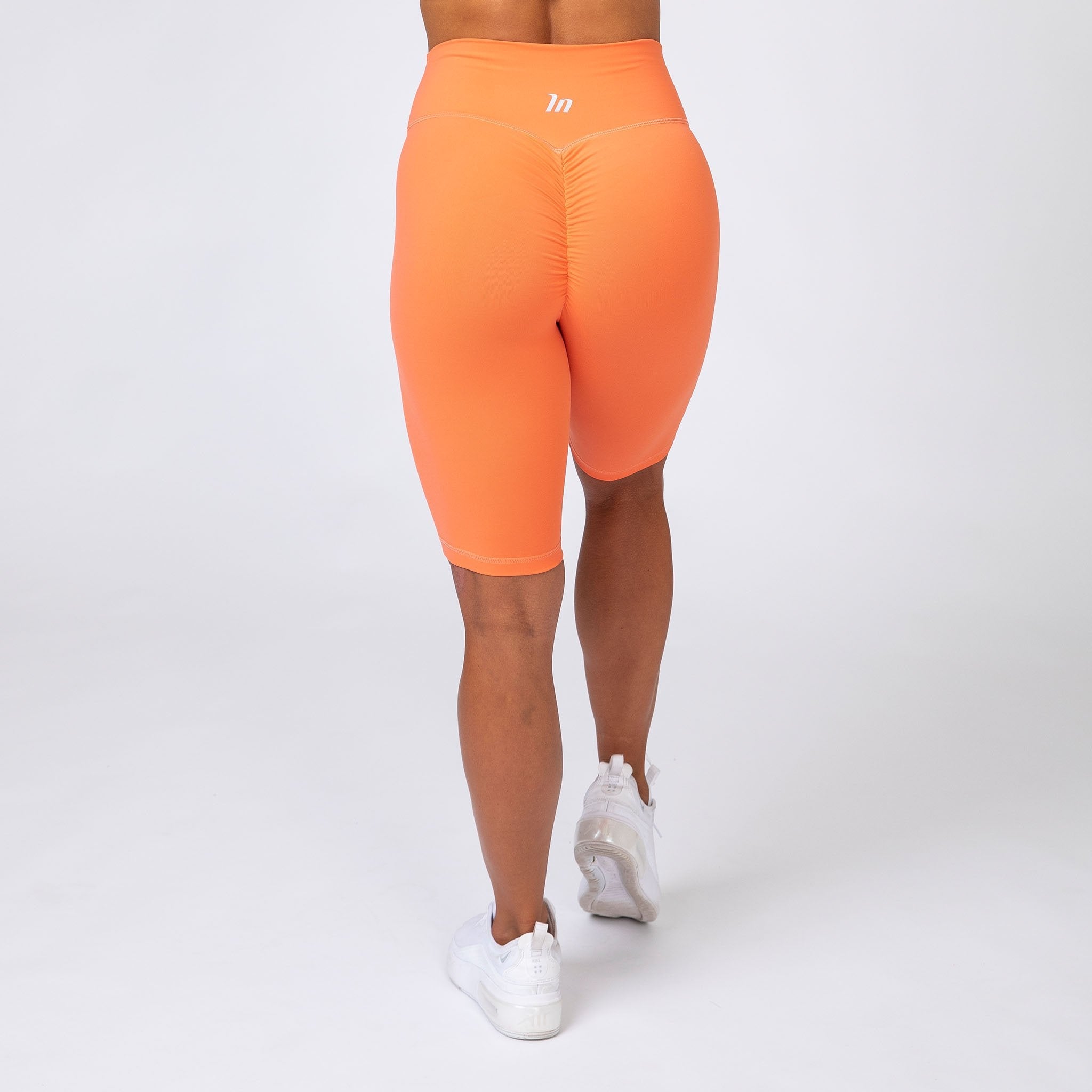 Signature Referee Length High Waist Scrunch - Orange Sherbet