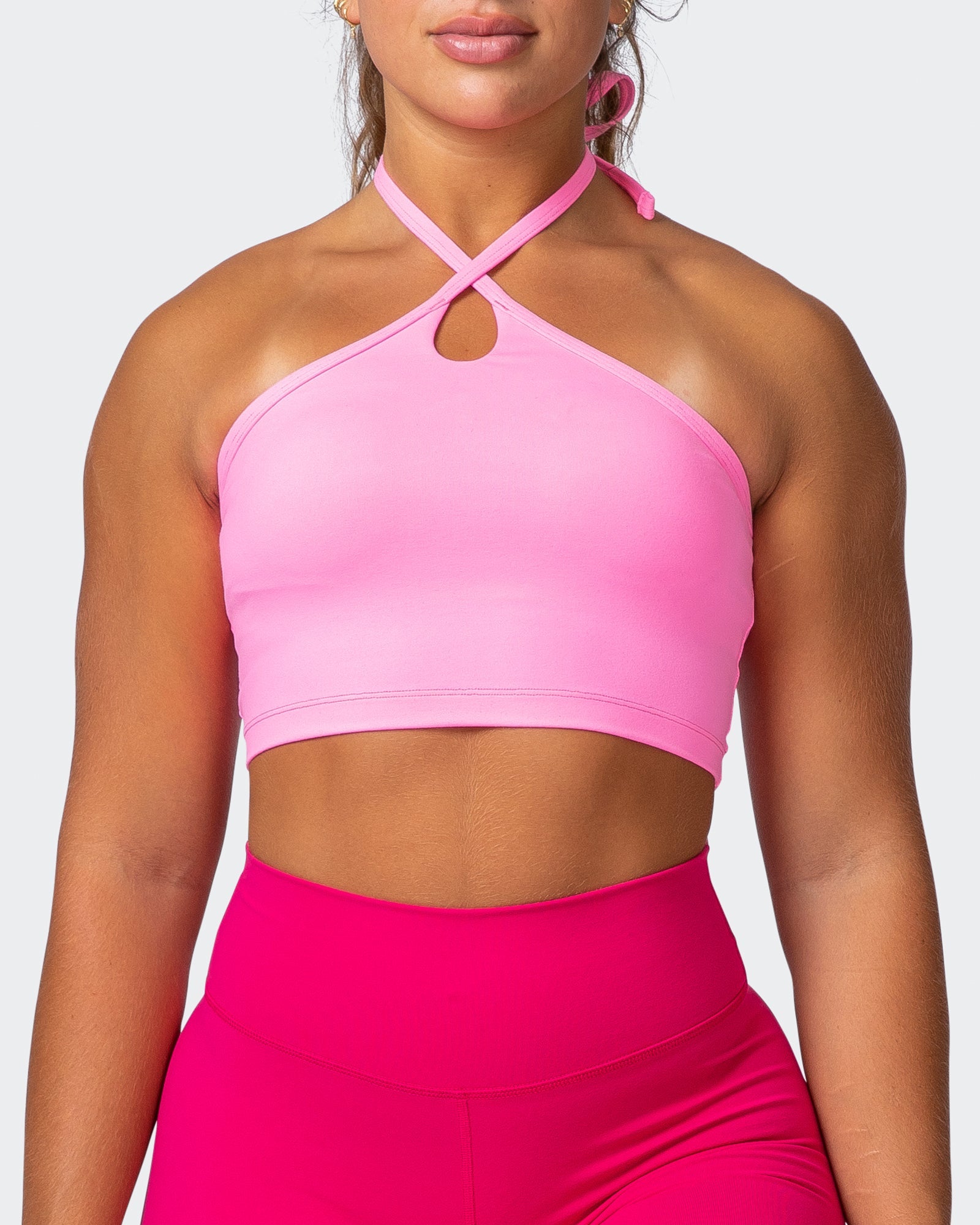 Shimmer Bra Tank Combo - Shocking Pink