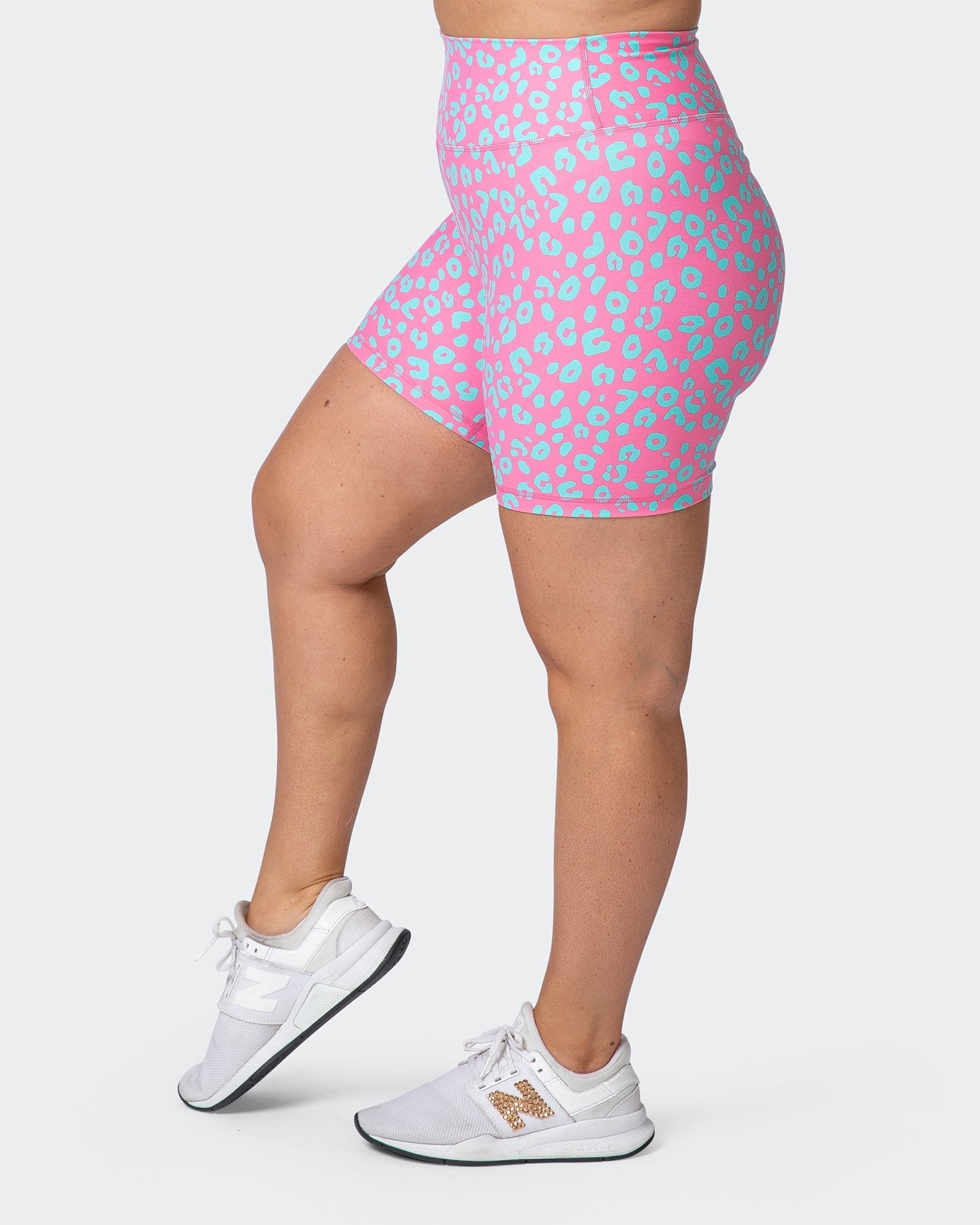 Signature Scrunch Bike Shorts - Cotton Candy Cheetah Print