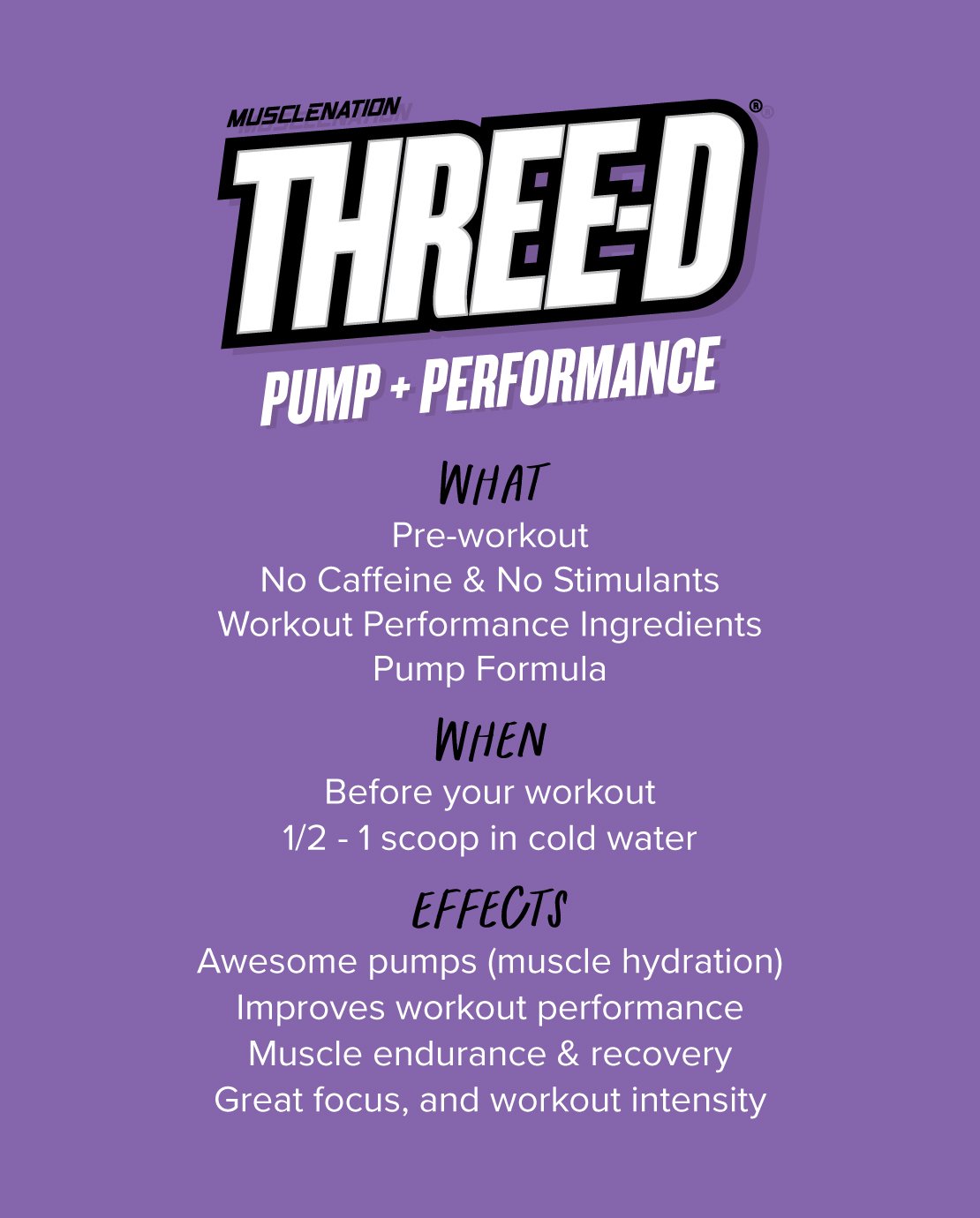 THREE D Pre Workout Pump Caffeine Free - Red Candy Sticks - 30 serves