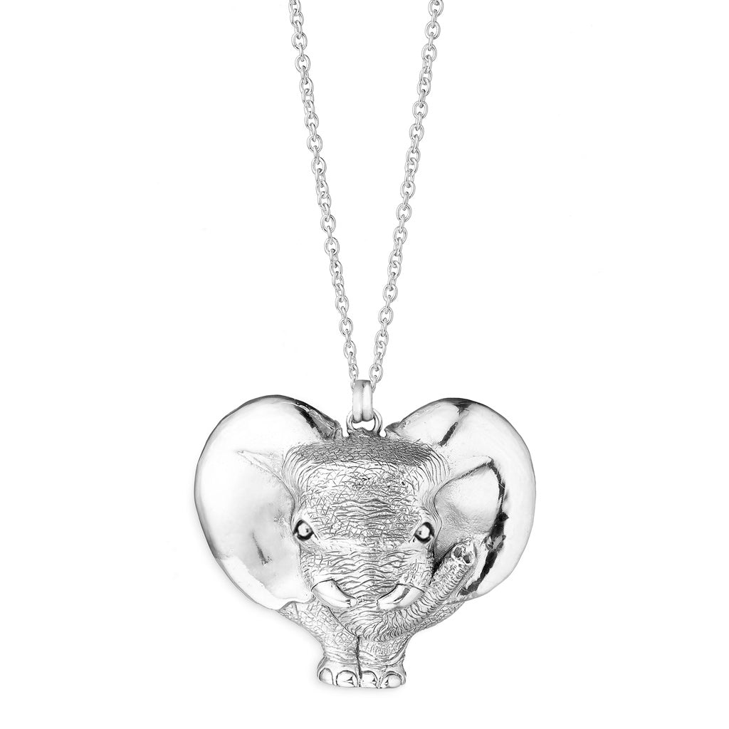 ZoZo Elephant Heart Pendant in Silver - Large – Patrick Mavros