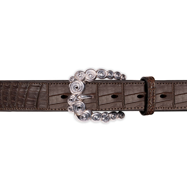 MROYALE Men's Crocodile Skin Belt