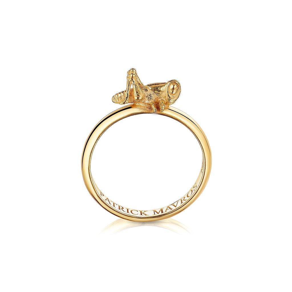 Animal Lover Ring - Grasshopper in Gold | by Patrick Mavros
