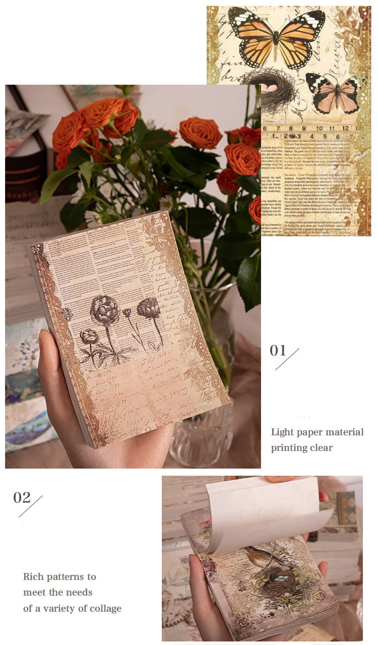 Vintage Scrapbook Papel Decorativo Estético 100pcs