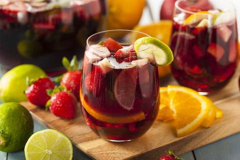 nonalcoholic sorrel sangria in a glass