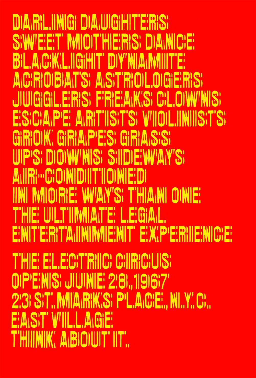 The Electric Circus, 1967 poster