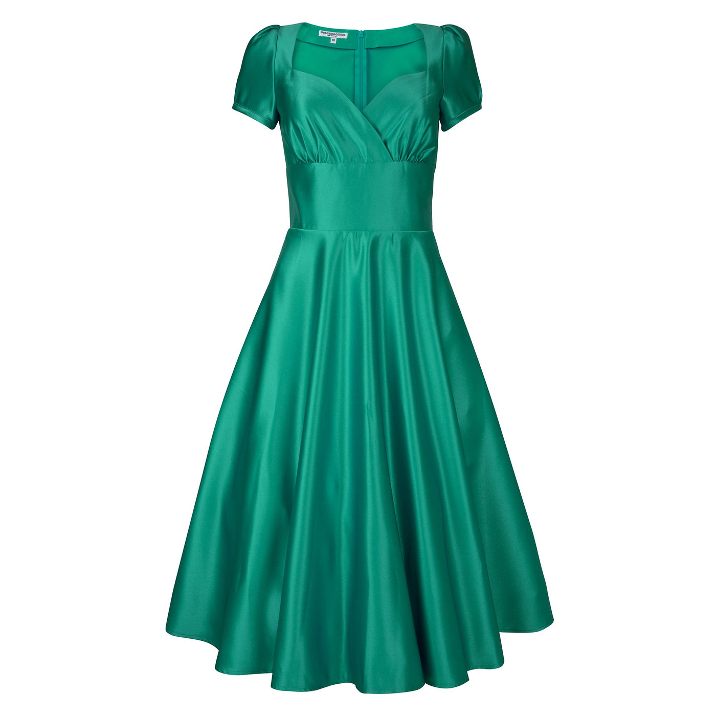 emerald satin dress