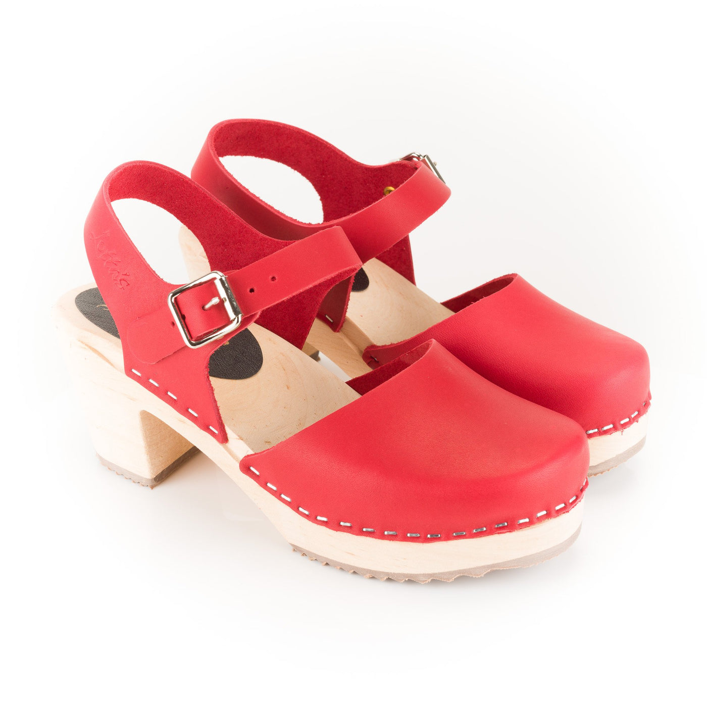 Red Wooden Clogs | Covered Toe Clogs 