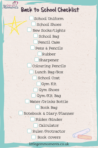 Back to School Little Gem Moments Checklist