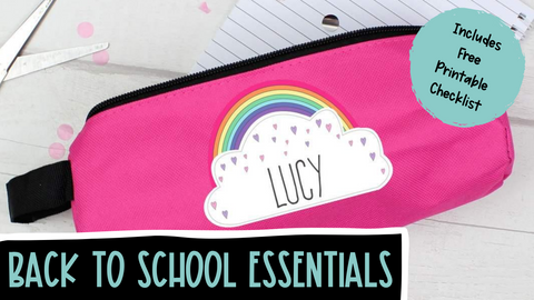 Back to School Essentials Blog Banner Image with Free Printable Checklist