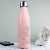 Personalised Pink Insulated Stainless Steel Double Wall Vacuum Drinks Bottle
