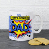 Personalised Comic Book Style Superhero Dad Mug. Father's Day Gifts for Dads who love a cuppa