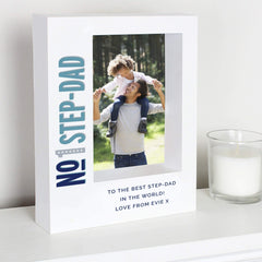 Personalised No.1 Stepdad Box Photo Frame. Father's Day Gifts for Step-dads