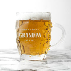 Personalised World's Greatest Father's Day Glass Beer Tankard