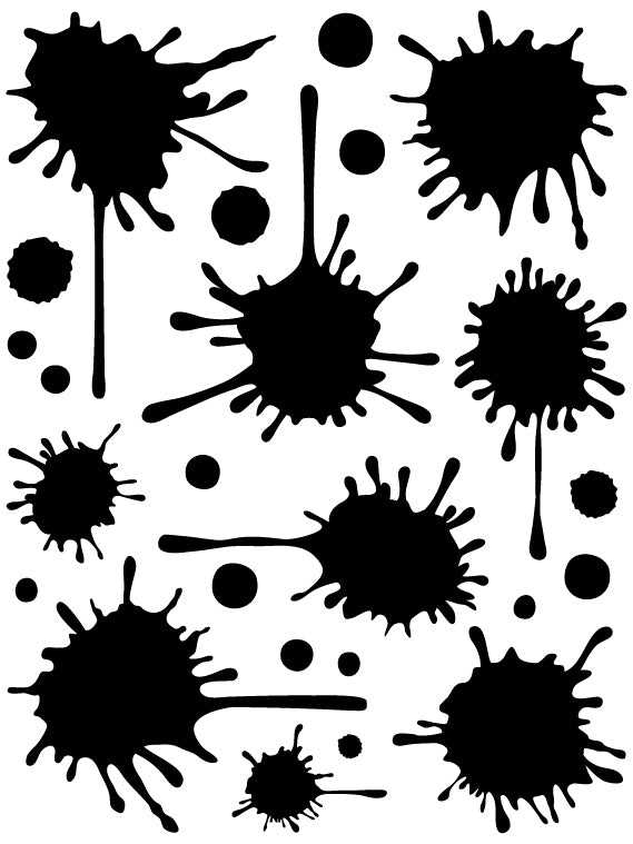 Black Paint Splatter Decal Paint Splat Wall Decal Whimsi Decals Whimsidecals