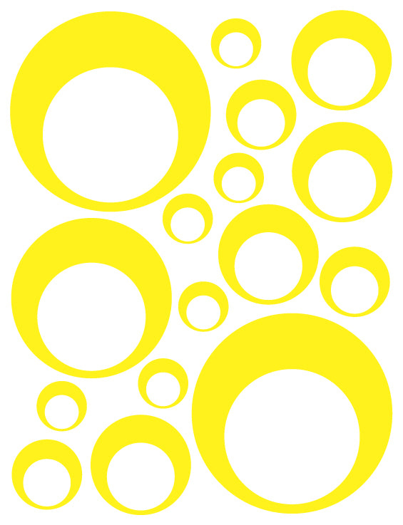 Yellow Bubble Wall Decals | Bubble Wall Stickers | WhimsiDecals