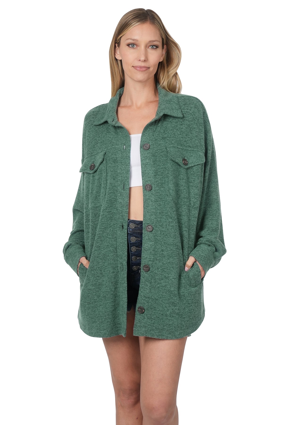 Zenana Oversized V Neck Tunic Sweatshirt - kentlyn's