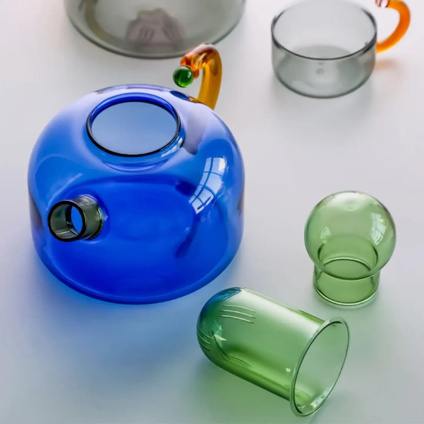 Contrasting Colored Glass Teapot