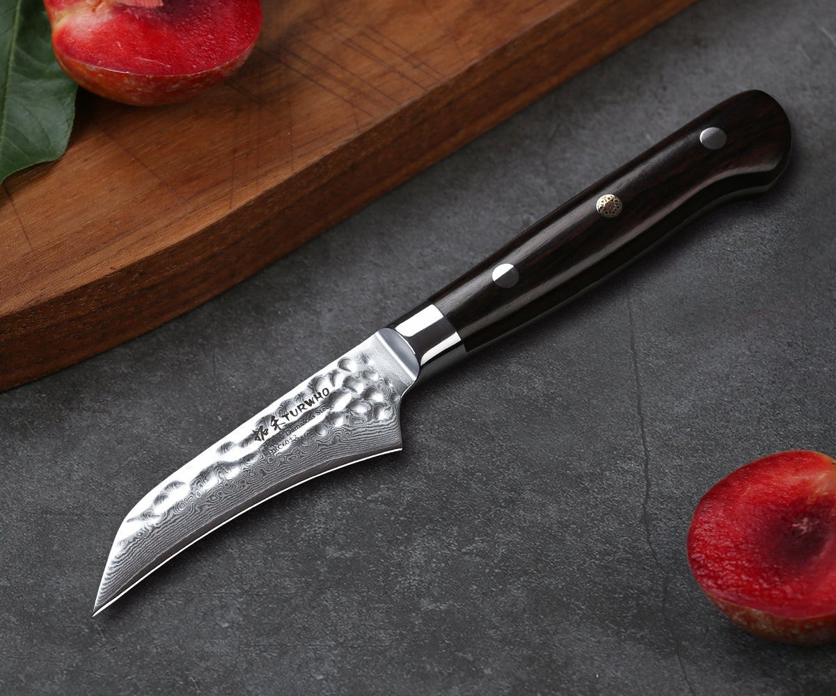 The small blade of a paring knife allows you more dexterity and precision than a chef’s knife can provide.