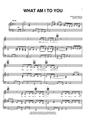 What Am I To You Quot Sheet Music By Norah Jones For Piano Vocal Chords Sheet Music Now