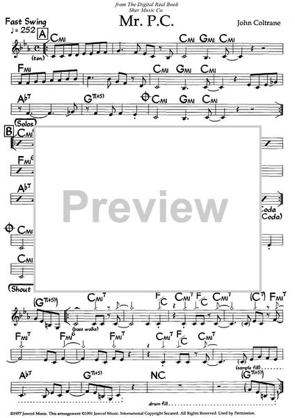 Mr P C Quot Sheet Music By John Coltrane For Lead Sheet Sheet Music Now