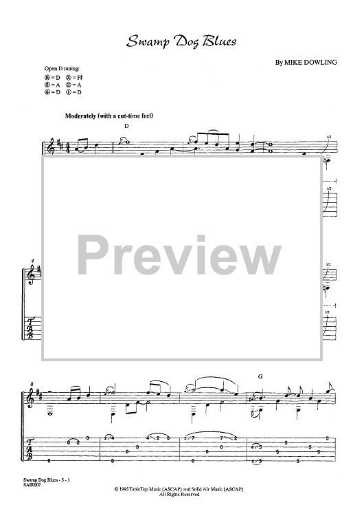 swamp song bass tab