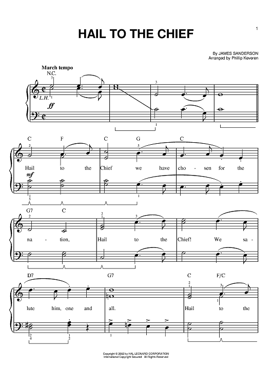 hail-to-the-chief-sheet-music-by-james-sanderson-for-easy-piano-sheet-music-now