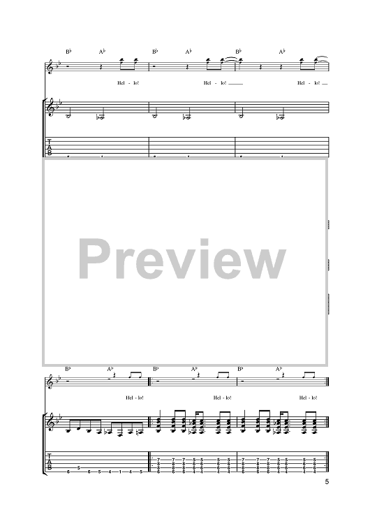 Buy Hello I Love You Sheet Music By The Doors For Guitar Tab