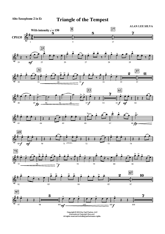 Buy Triangle Of The Tempest Alto Sax 2 Sheet Music For Concert Band 