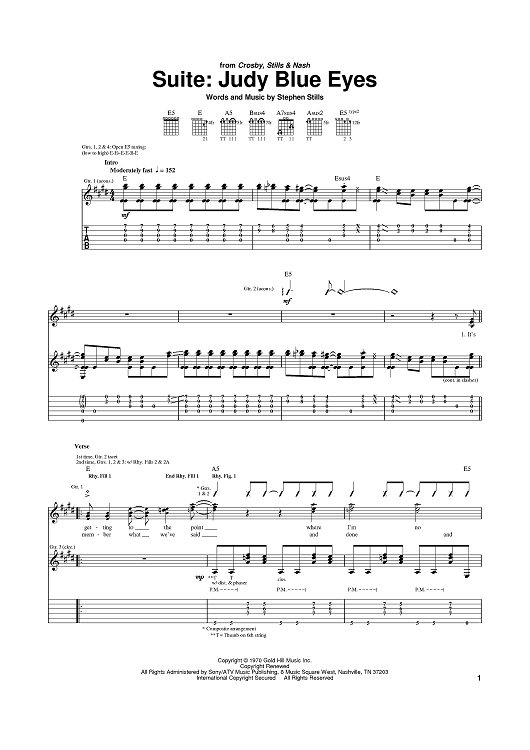 suite judy blue eyes chords